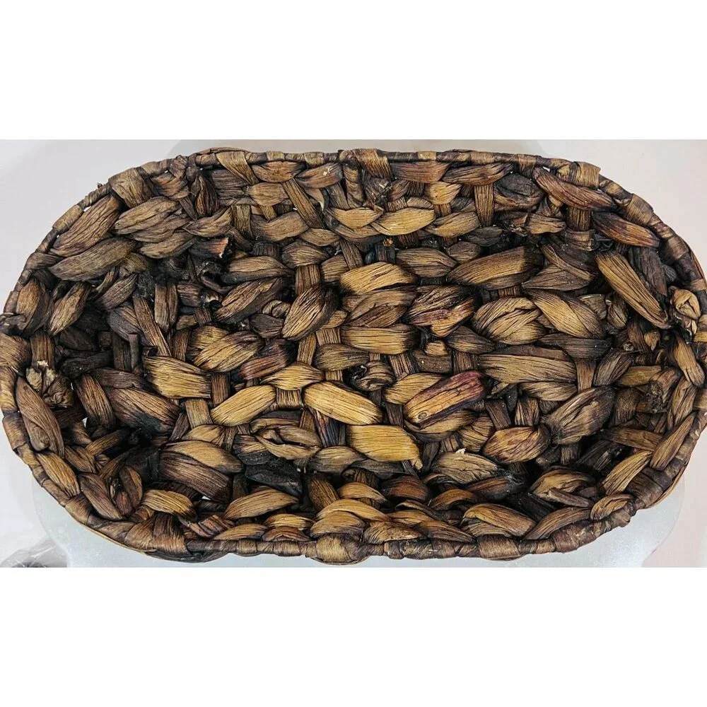 Expresso Water Hyacinth Woven Oval Basket 11